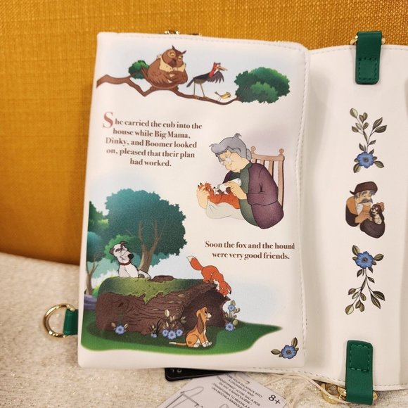 Loungefly Disney Fox and The Hound Classic Story Book Convertible Mini Backpack - Picture 9 of 13